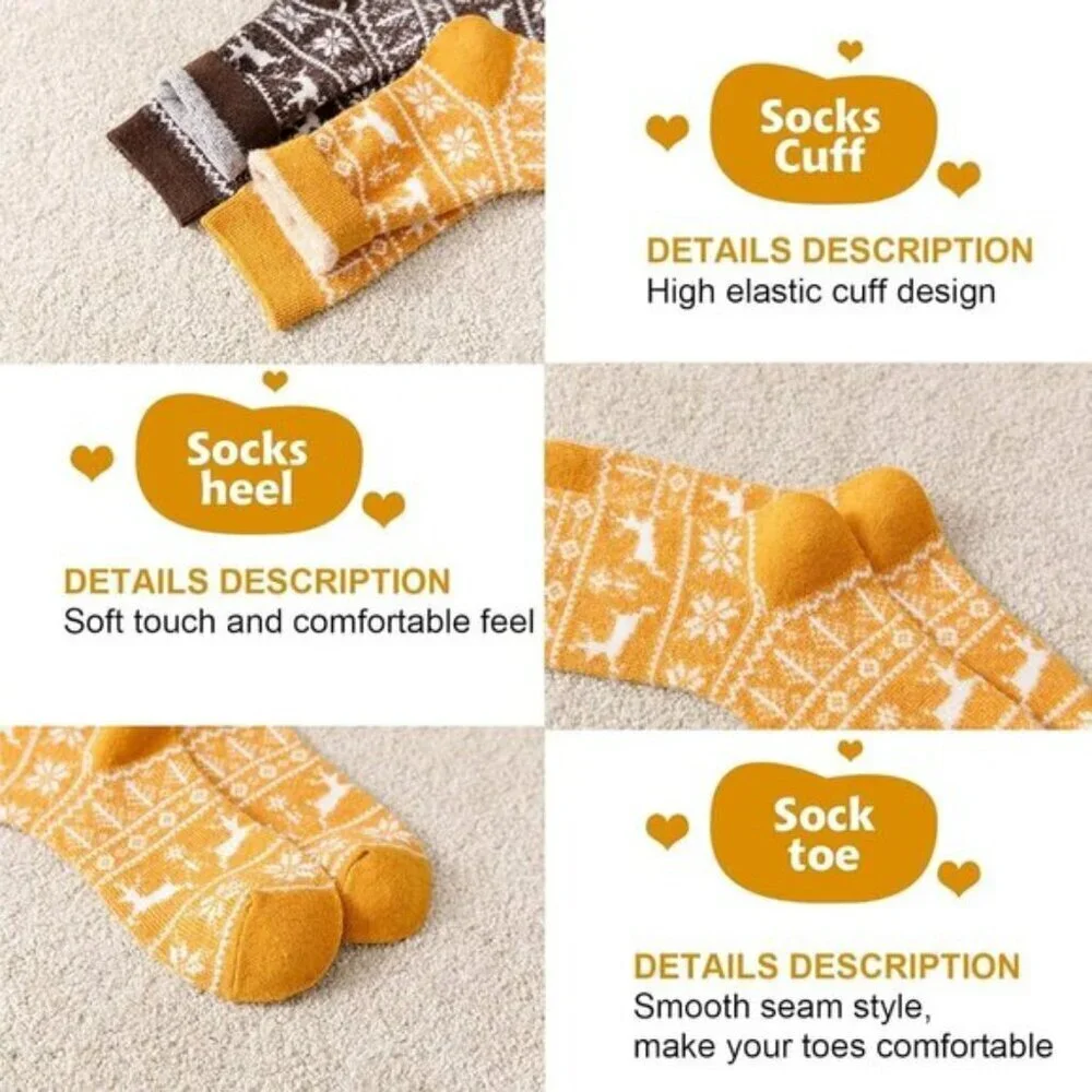 SISOSOCK Women’s Fuzzy Socks 5-Pack Cozy Soft Warm Winter Sleep Size 5-10